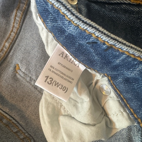 Akira Rhinestone Thigh Rhinestone Slit Jeans 13 W 30 - Picture 4 of 7